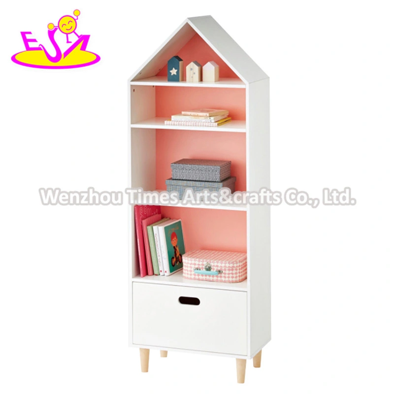 2020 Hot Sale Kids White Wooden Toy Box with Bookshelf W08c292