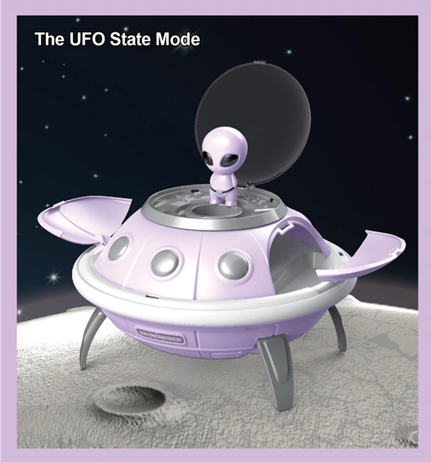 New Products Spaceship Toys UFO Ice Cream Storage Backpack Toy with Planet Projection for Children Gift Toys