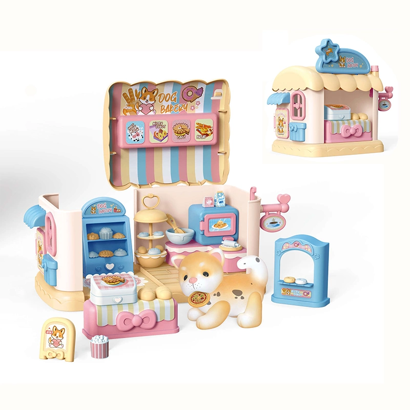 Surprise Toy Mini House Playset Series with 4 Exclusive Mystery Mini Toys Dessert House,Cafe Bakery and Game House Display Realistic Interior Doll Gift for Kids