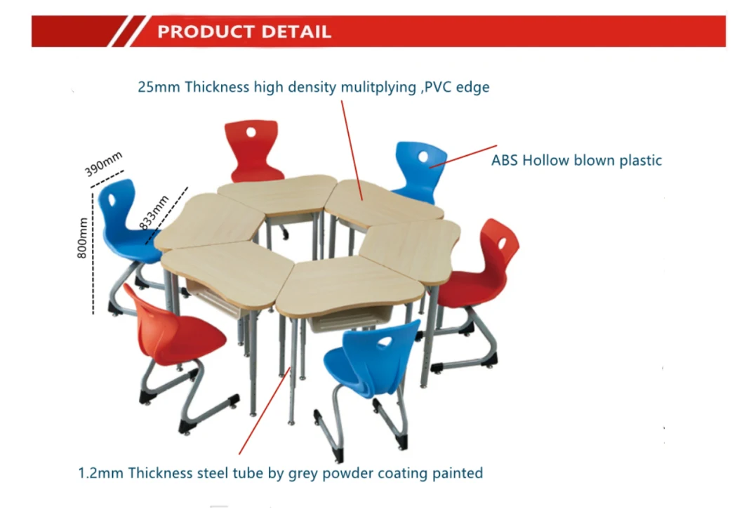 Wooden Study School Children Kids Table and Chair (KL-3056A)